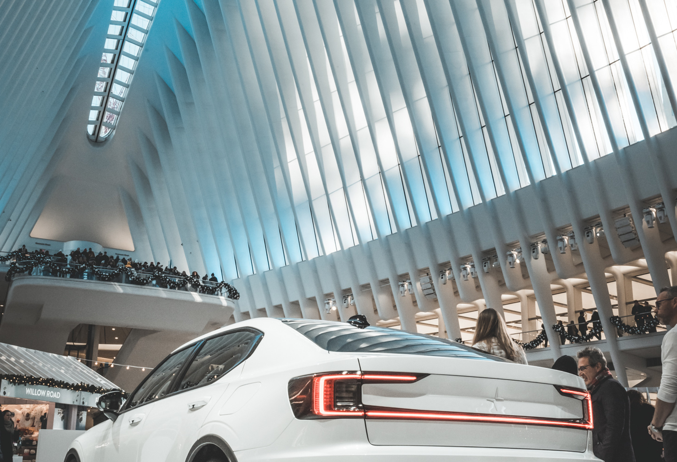 Polestar 2 inside the Oculus, World Trade Center NYC