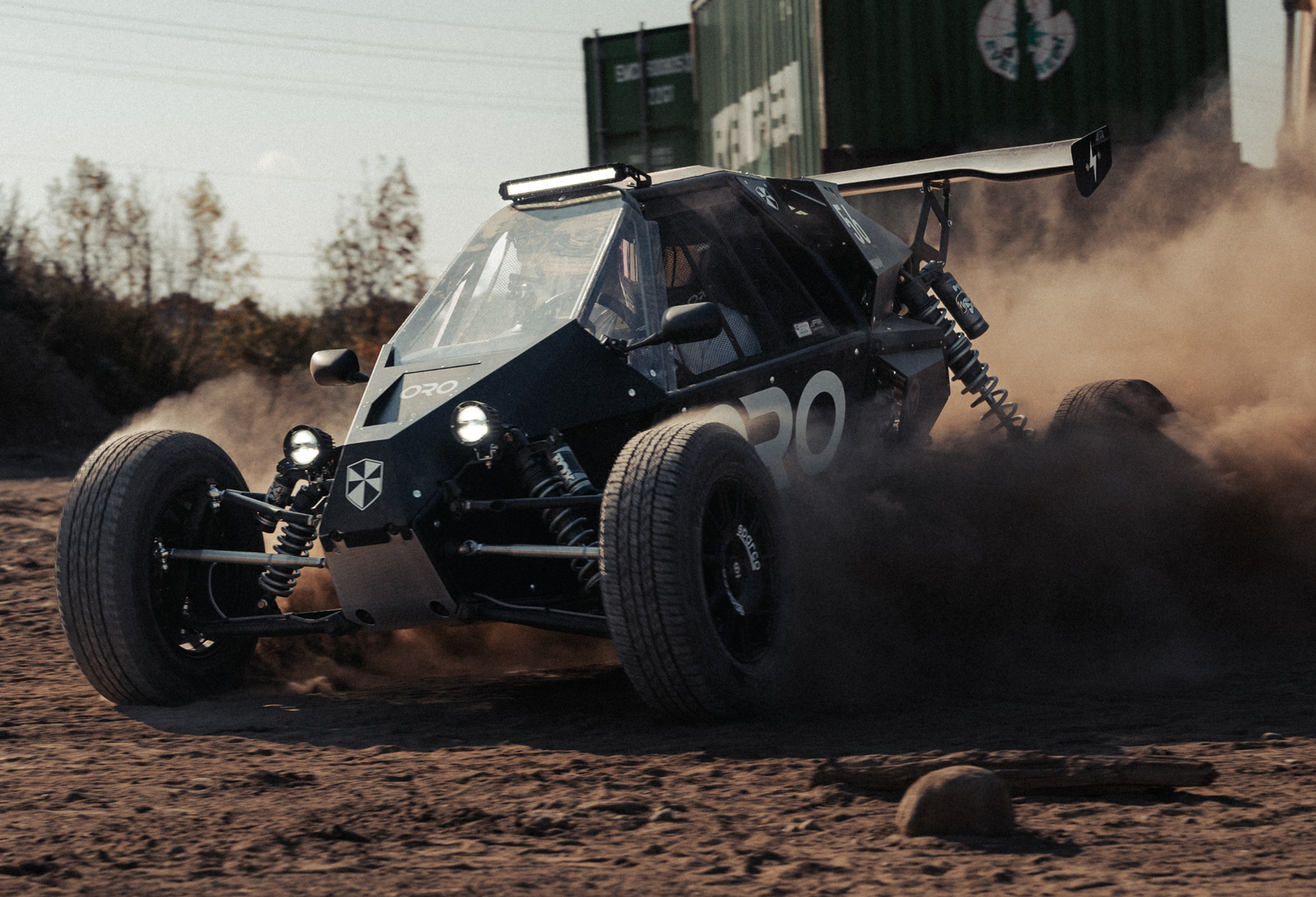 ORO Station buggy sliding through dirt
