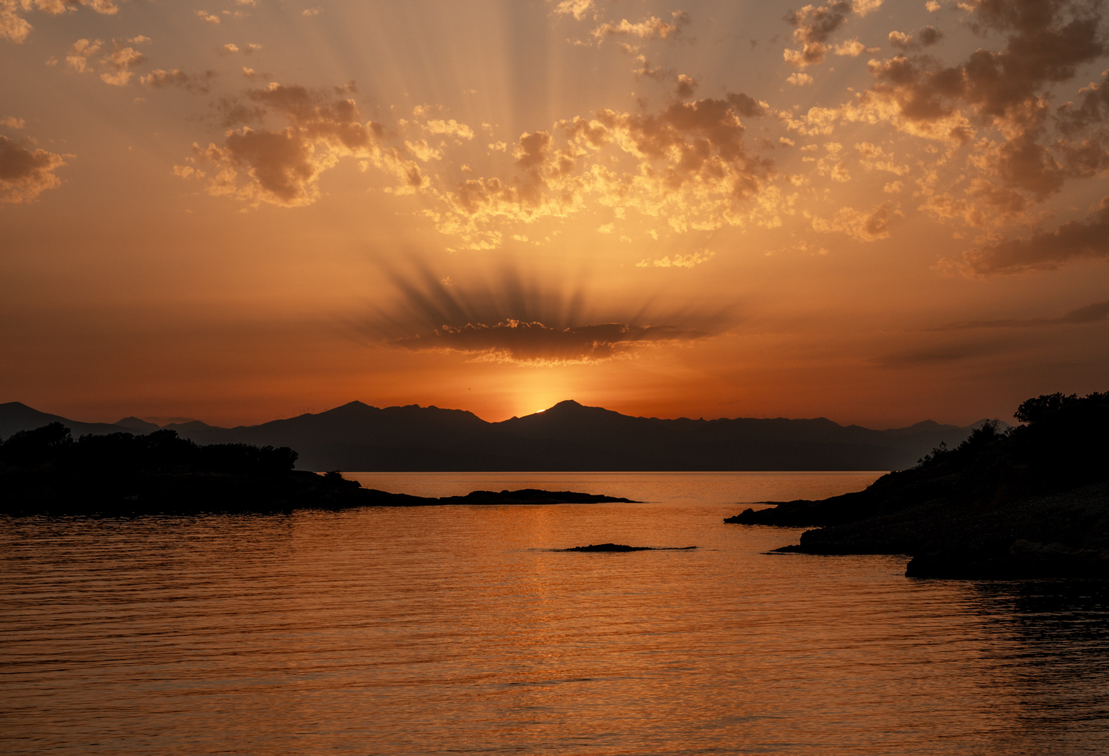 Sunset over the Aegean, Amanzoe Beach Club